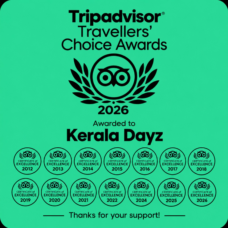 TripAdvisor Travellers' Choice Awards 2012-2026 Winner Kerala Dayz