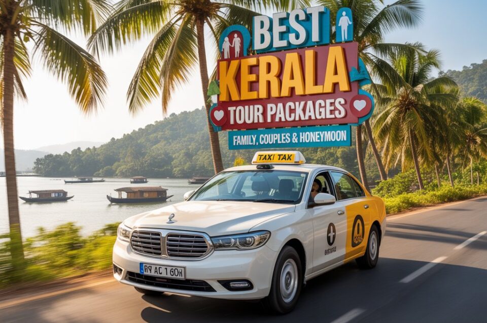 Best Kerala tour taxi packages for families, couples, and honeymooners with hill stations, beaches, and backwater travel.